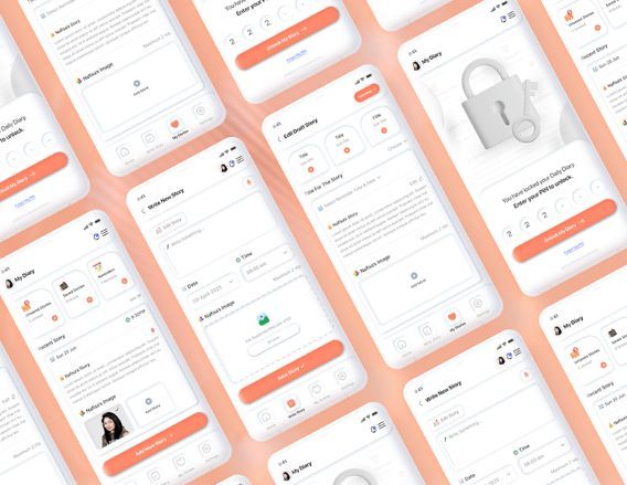 Daily Diary — neumorphic app design