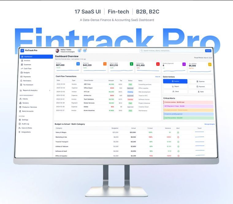 FinTrack Pro — SaaS finance dashboard