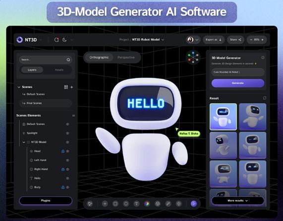 NT3D — 3D model generator AI software